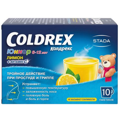 Фото Колдрекс Юниор, порошок для детей, 10 пакетиков