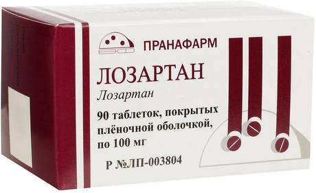 Фото Лозартан, таблетки покрытые пленочной оболочкой 100 мг, 90 шт.
