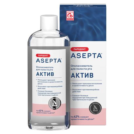 Фото Асепта Актив, ополаскиватель для полости рта 250 мл, 1 шт.