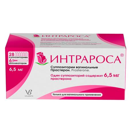 Фото Интрароса, суппозитории вагинальные 6,5 мг, 28 шт.