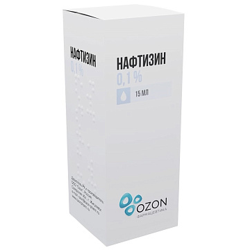 Фото Нафтизин, капли назальные 0.1 %, флакон 15 мл