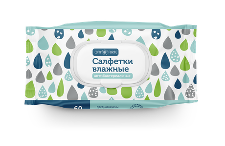 Фото Салфетки влажные ComForte антибактериальные, 60 шт.