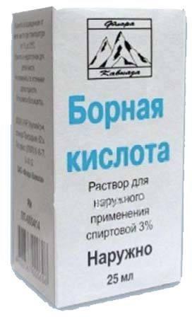 Фото Борная кислота, раствор спиртовой 3%, 25 мл (Флора Кавказа)