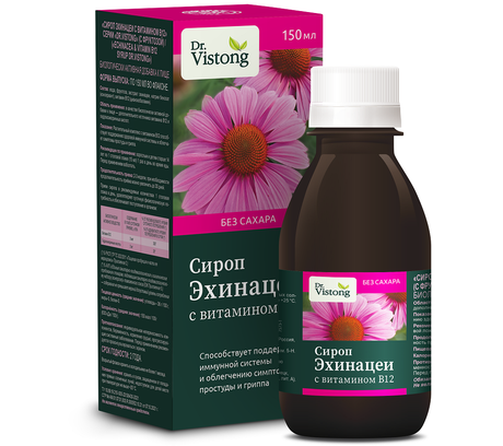 Фото Dr.Vistong Эхинацея, сироп с витамином В12 150 мл