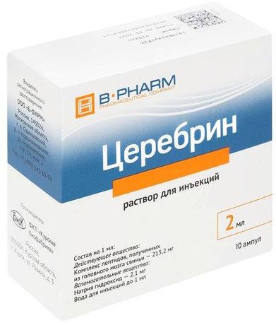 Фото Церебрин, раствор ампулы 2 мл, 10 шт.