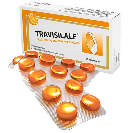 Фото Трависилальф, леденцы (апельсин) 2.5 г, 16 шт.