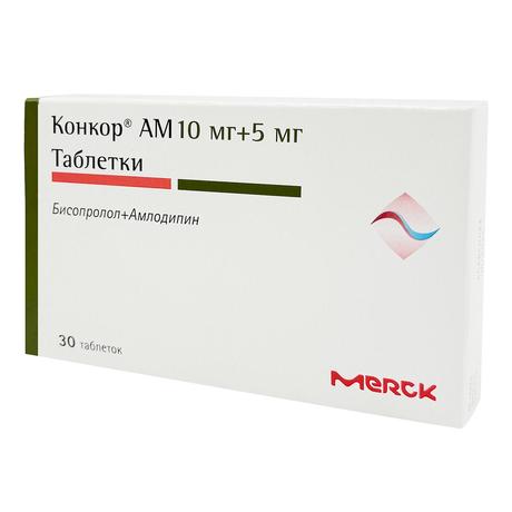 Фото Конкор АМ, таблетки 10 мг+5 мг, 30 шт.