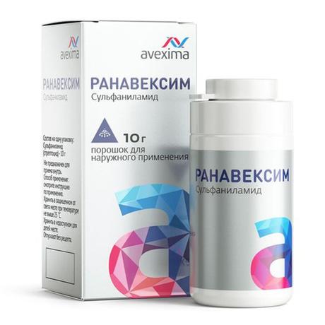 Фото Ранавексим, порошок для наружного применения, 10 г