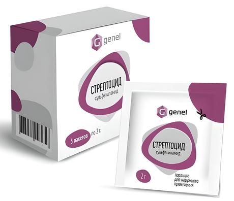 Фото Стрептоцид, порошок для наружного применения, пакетик 2 г, 5 шт.