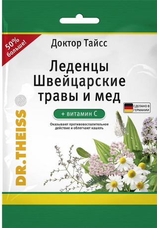Фото Доктор Тайсс леденцы (Швейц.травы с медом + вит.С) 75 г х1