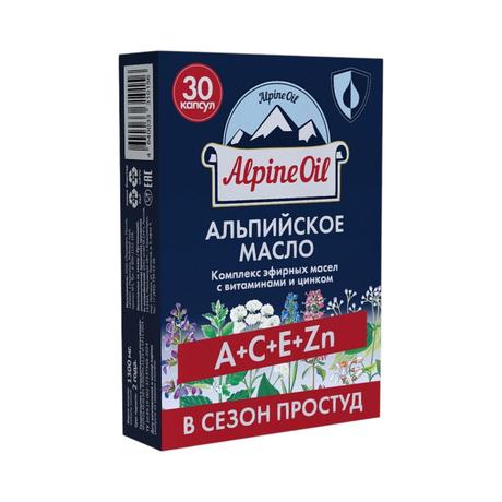 Фото Alpine Oil Альпийское масло+A+C+E+Zn в сезон простуд, капсулы, 30 шт.