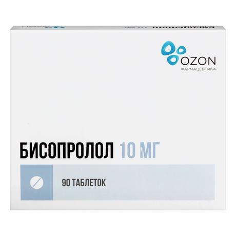 Фото Бисопролол, таблетки покрытые пленочной оболочкой 10 мг, 90 шт.