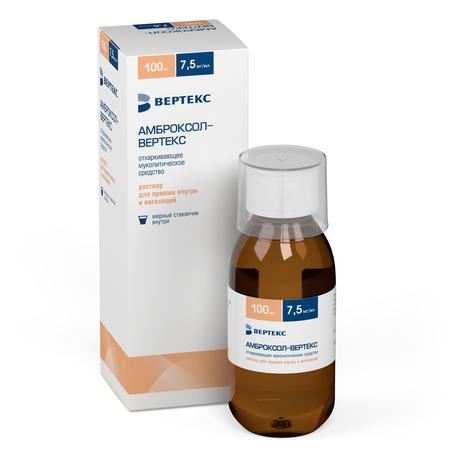 Фото Амброксол-Вертекс, раствор 7,5 мг/мл, 100 мл