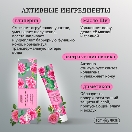 Фото Крем для рук Защитный ComForte с ароматом Болгарской розы, 50 мл