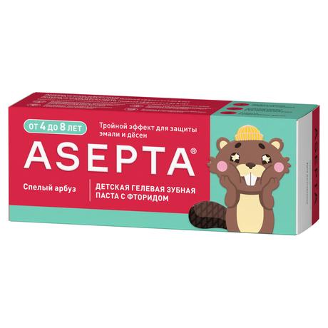 Фото Асепта Kids Тройной эффект зубная паста гелевая от 4 до 8 лет, туба 50 мл