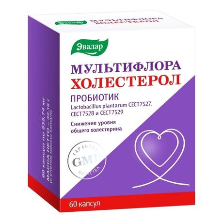 Фото Мультифлора Эвалар Холестерол, капсулы 535,74 мг, 60 шт.