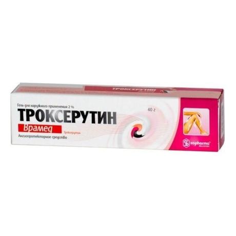 Фото Троксерутин Врамед, гель для наружного применения 2% 40 г, 1 шт.