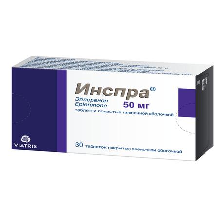 Фото Инспра, таблетки в пленочной оболочке 50 мг, 30 шт.