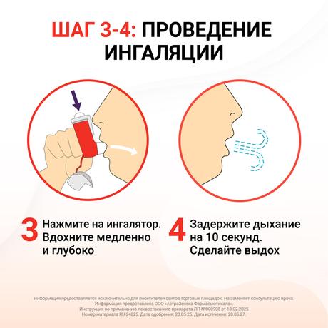 Фото Симбикорт Рапихалер, аэрозоль для ингаляций 160 мкг+4,5 мкг/доза 120 доз, 1 шт.