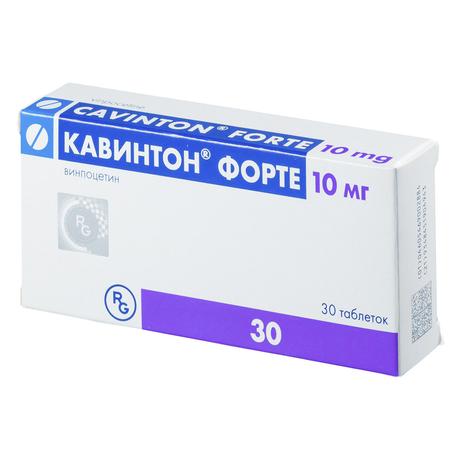Фото Кавинтон форте, таблетки 10 мг, 30 шт.