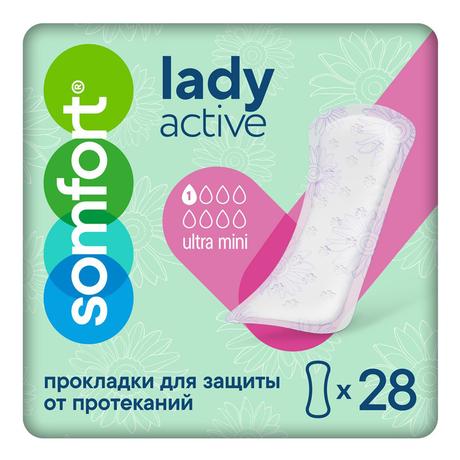 Фото Somfort Lady прокладки Active Ultra Mini, 28 шт.