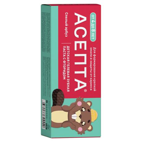 Фото Асепта Kids Тройной эффект зубная паста гелевая от 4 до 8 лет, туба 50 мл