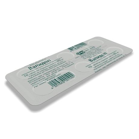 Фото Валидол, таблетки подъязычные 60 мг, 10 шт. (Фармстандарт-Лексредства)