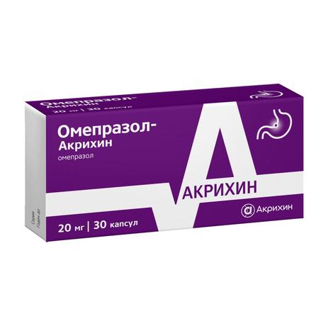 Фото Омепразол-Акрихин, капсулы кишечнорастворимые 20 мг, 30 шт.
