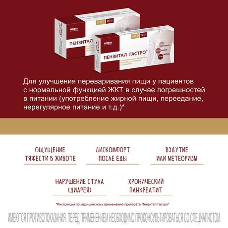 Фото Пензитал Гастро, таблетки покрыт. плен. об. кишечнорастворимые, 20 шт.