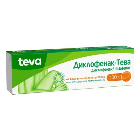 Фото Диклофенак-Тева, гель 1%, 100 г