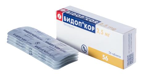 Фото Бидоп Кор, таблетки 2,5 мг, 56 шт.