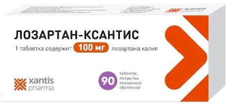 Фото Лозартан-Ксантис табл п/о плен 100 мг х90