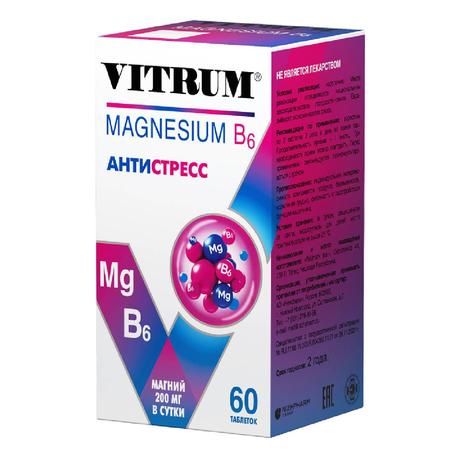 Фото Витрум Магний В6, таблетки 1200 мг, 60 шт.
