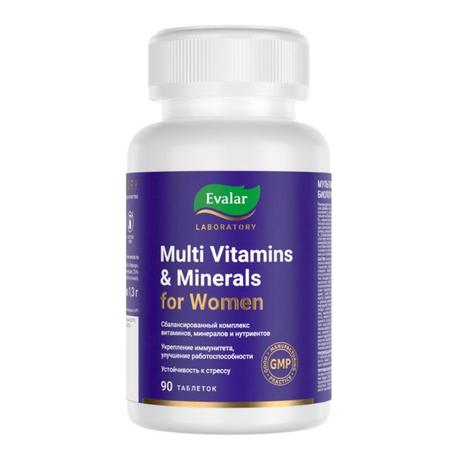 Фото Мультивитамины и минералы женские Эвалар Лаборатория/ Evalar Laboratory, таблетки 1.3 г, 90 шт.