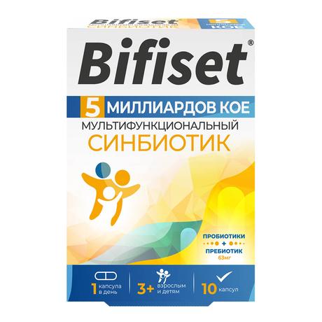 Фото Бифисет Синбиотик капсулы 5 млрд, 10 шт.