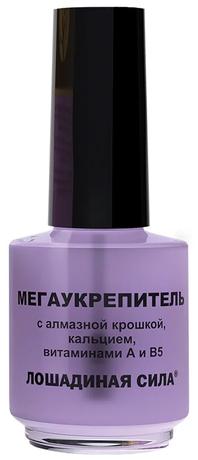 Фото Лошадиная сила Мега, лак для ногтей (Алмазная крошка, кальций, витамин А и В5), 10 мл