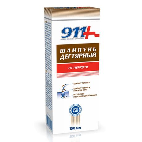 Фото 911 шампунь Дегтярный при себорее, псориазе, перхоти 150 мл, 1 шт.