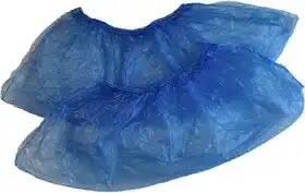 Фото Бахилы медицинские одноразовые, не стерильные (синие) 15 мкм с 2 резинками, 50 пар.