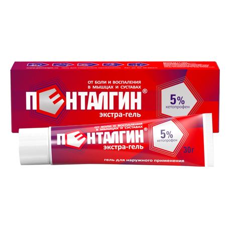 Фото Пенталгин экстра-гель, гель 5% 30 г, 1 шт.