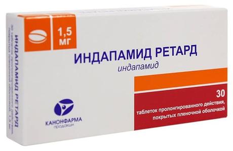 Фото Индапамид ретард, таблетки пролонг, покрыт. плен. об. 1,5 мг (Канонфарма), 30 шт.
