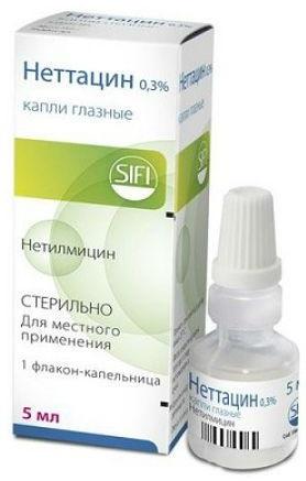 Фото Неттацин, капли глазные 0.3%, 5 мл