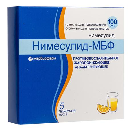 Фото Нимесулид-МБФ, гранулы 100 мг, пакетики 2 г, 5 шт.