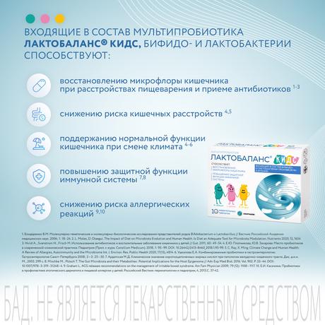 Фото ЛактоБаланс Кидс, таблетки жевательные 444 мг, 10 шт.