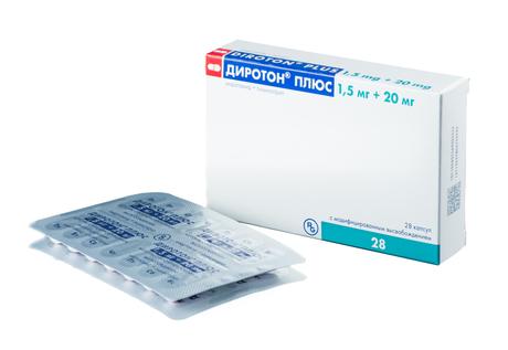 Фото Диротон Плюс, капсулы с модифицированным высвобождением 1.5 мг+20 мг, 28 шт.