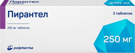 Фото Пирантел, таблетки 250 мг (Польфарма), 3 шт.