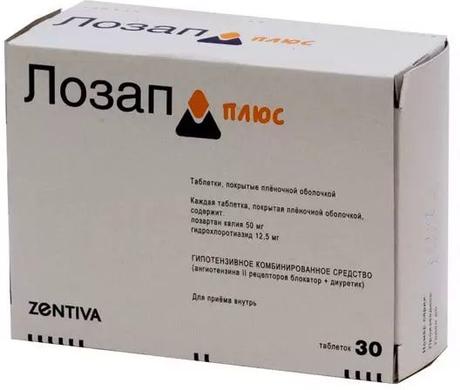 Фото Лозап Плюс, таблетки покрыт. плен. об. 50 мг+12,5мг, 30 шт.