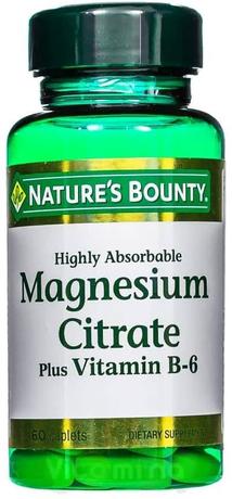 Фото Nature'S Bounty Цитрат магния с витамином В6, таблетки, 60 шт.
