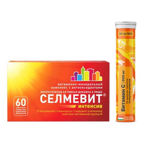 Фото Набор Селмевит Интенсив х60 и Витамин С Bioforte х20
