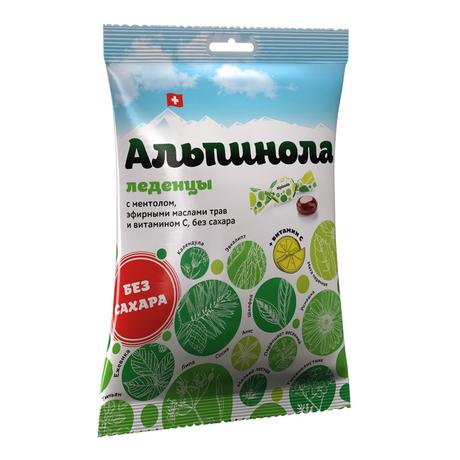 Фото Альпинола леденцы с ментолом, эф. маслами трав, вит.с без сахара 75 г х1