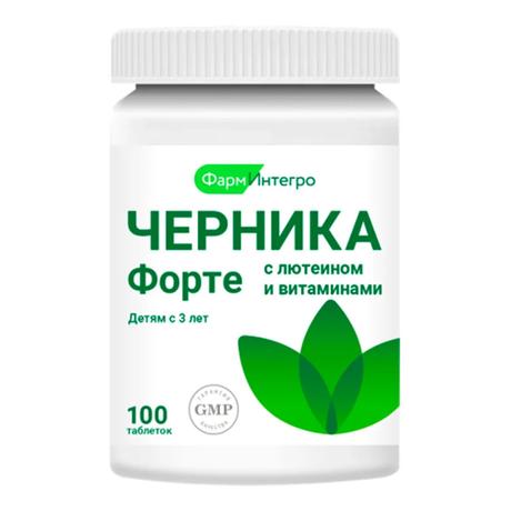 Фото Черника форте, таблетки (с лютеином и витаминами), 100 шт.